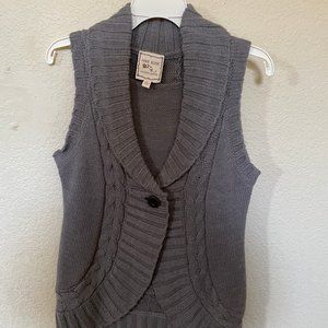 Pink Rose Sleeveless Cardigan Jacket Woman's L Large Like New Purple Mauve